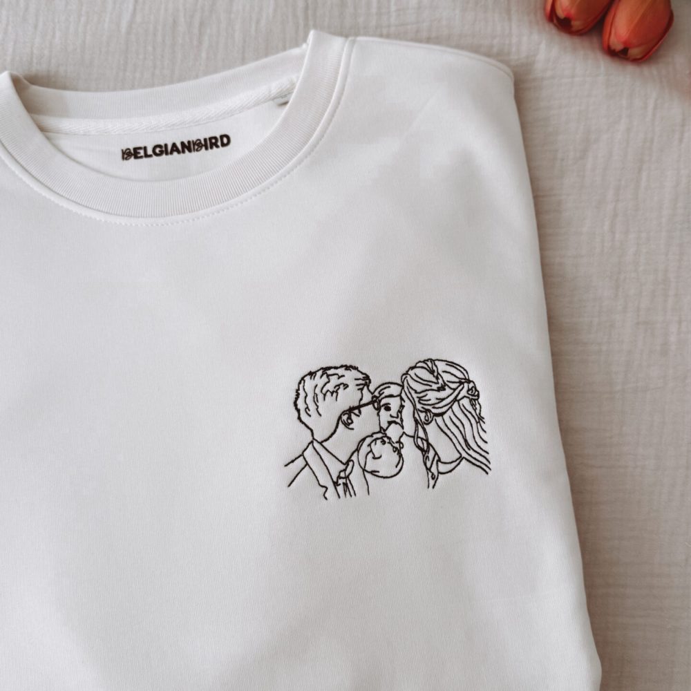 Pull photo broderie